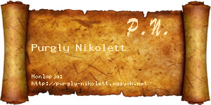 Purgly Nikolett névjegykártya