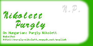 nikolett purgly business card